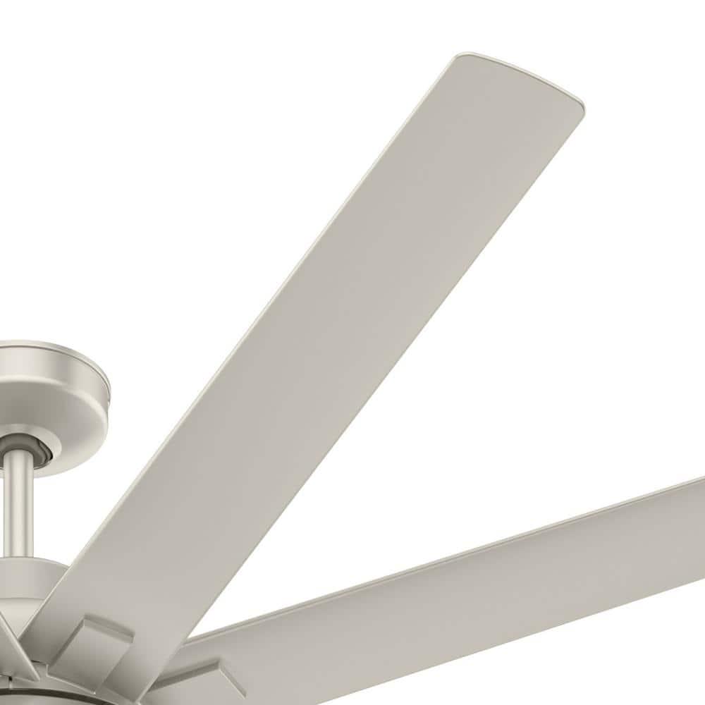 Hunter Overton 72 in Outdoor Matte Nickel Ceiling Fan with Light Kit and Wall Switch