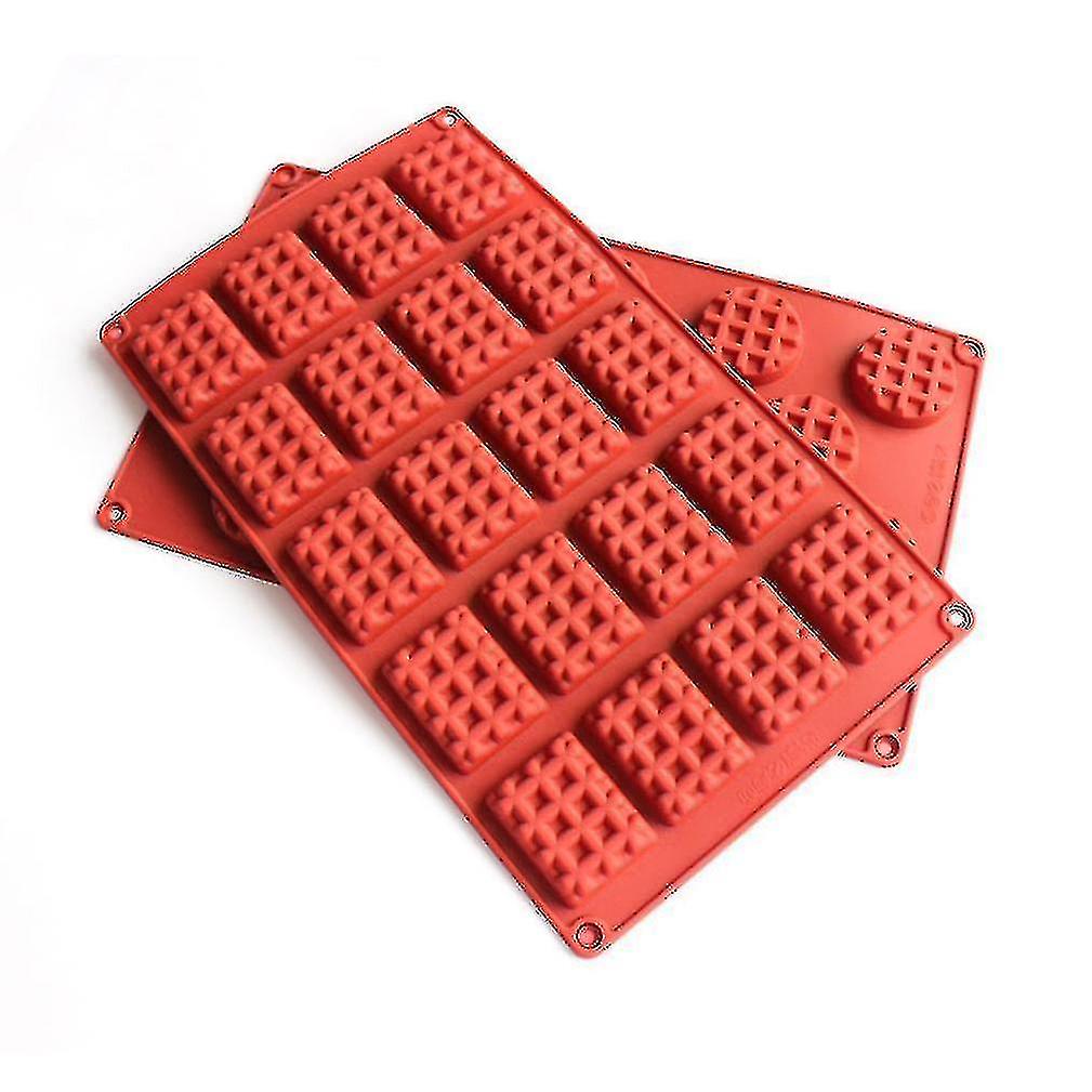 2pcs 18 Square Diy Kitchenware Baking Tray Waffles Shape Silicone Mold Biscuit Mold