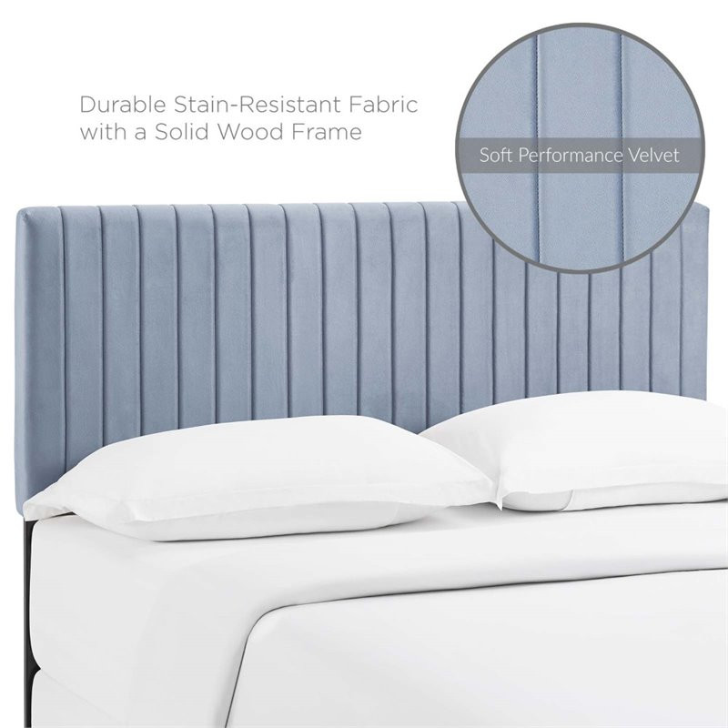 Modway Keira Velvet King California King Headboard in Light Blue   Transitional   Headboards   by Homesquare  Houzz