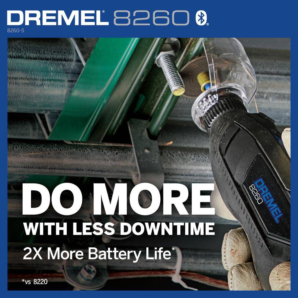 Dremel 8260 12VLi-Ion Variable Speed Cordless Smart Rotary Tool with Brushless Motor5 accessories3Ah BatteryChargerTool Bag 8260-5