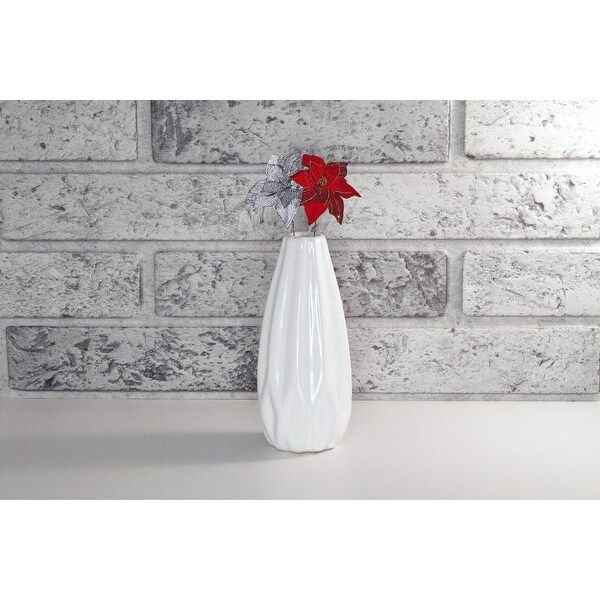 Christmas Glitter Spiral Poinsettia Pick