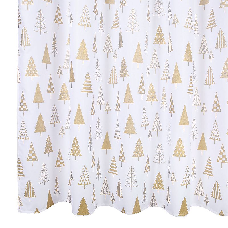 St. Nicholas Square Gold Trees Shower Curtain