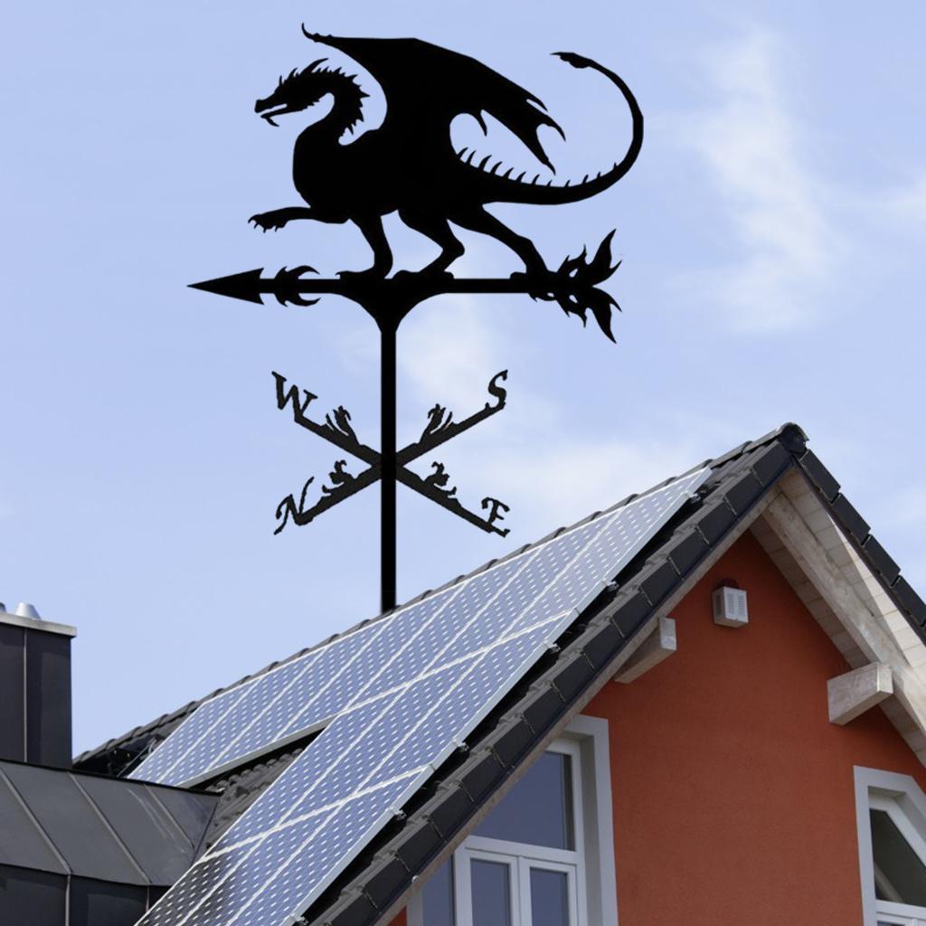 Roof Weather Vane， Traditional Drawing Iron Weather Vane， Roof Decoration Drinking Garden， Multifunctional Weather Vane， for Barn， Pavilion ， Dragon