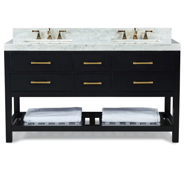 Elizabeth Black Onyx 60-Inch Vanity Console