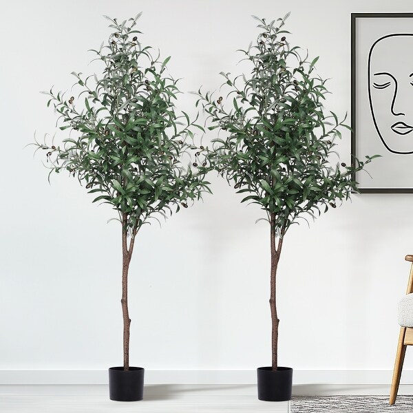 Olive Tree Artificial Plant In Round Pot