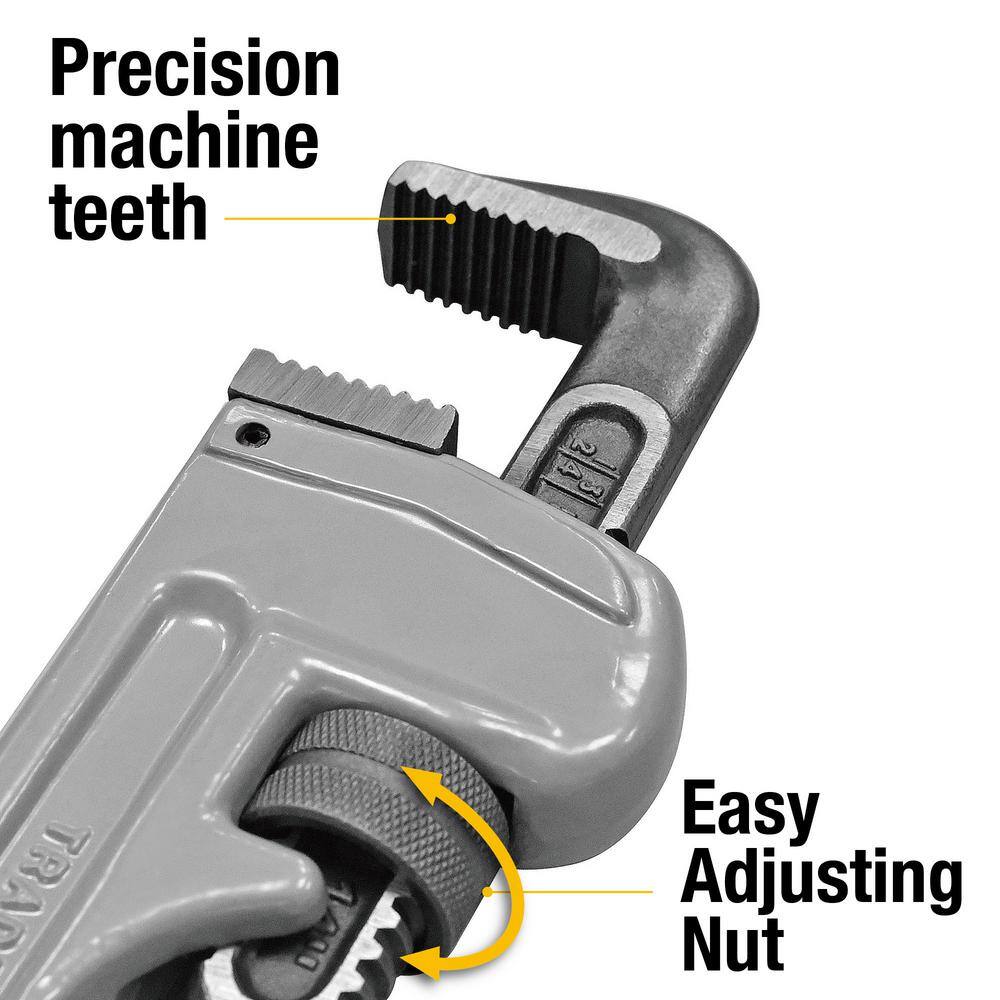 TradesPro 14 in. Aluminum Pipe Wrench 836159