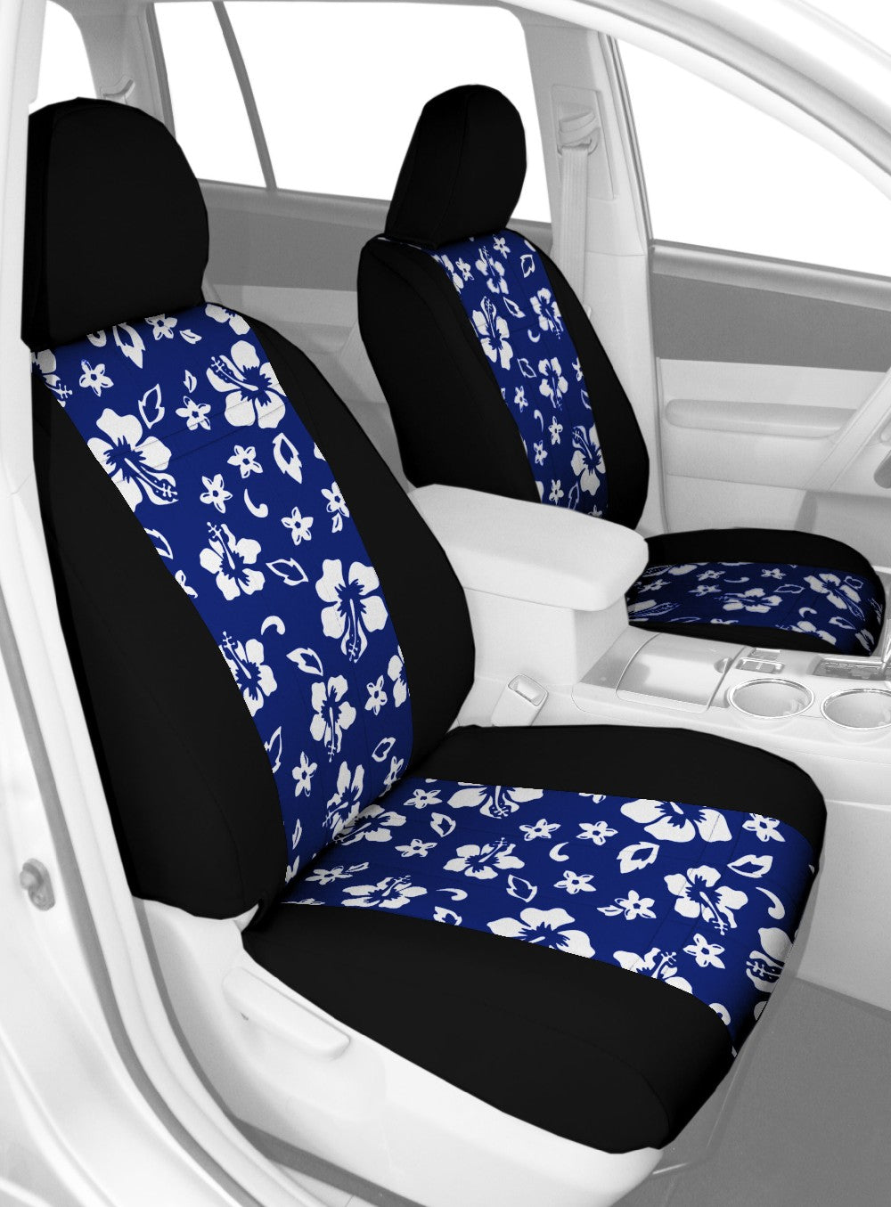 CalTrend Front Buckets Neo Seat Covers for 2012-2019 Toyota Prius C - TY480-34NN Hawaii Blue Insert with Black Trim