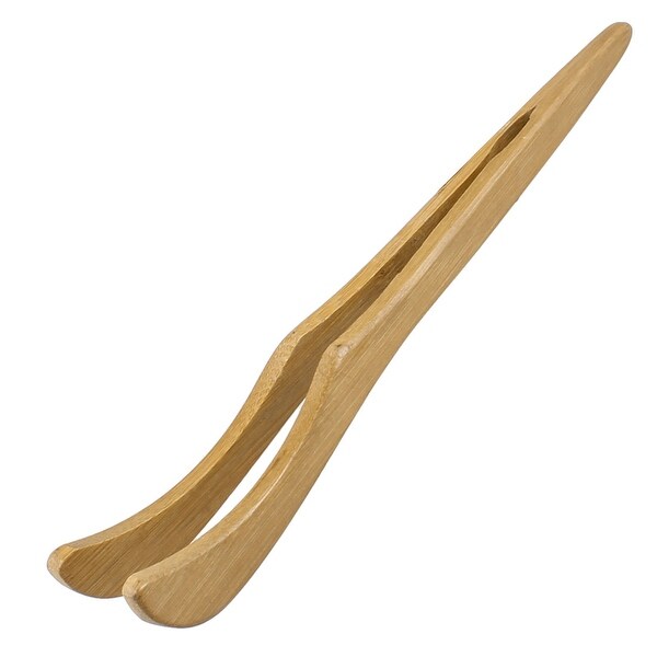 Wooden Curved Tip Tea Tongs Kitchen Tongs Utensil 7 Inch Wood Color - Wood Color