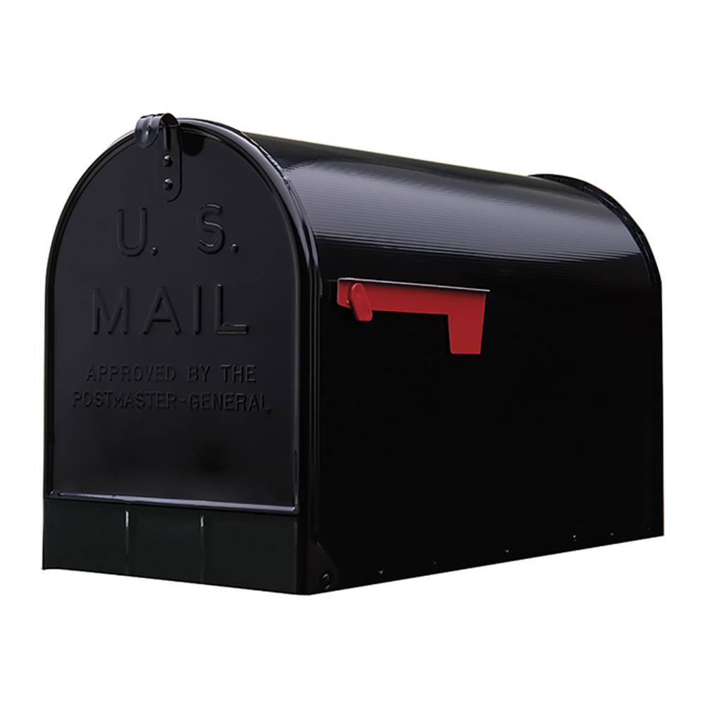 Architectural Mailboxes Stanley Black Extra Large Steel Post Mount Mailbox ST200BAM