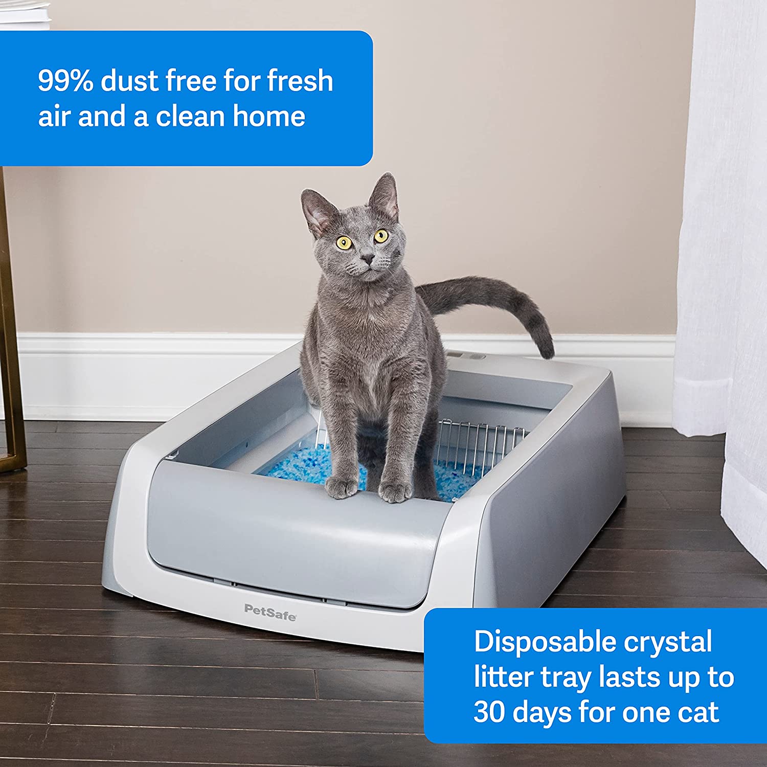 PetSafe ScoopFree Automatic Self Cleaning Cat Litter Box， Includes Disposable Trays with Crystal Litter