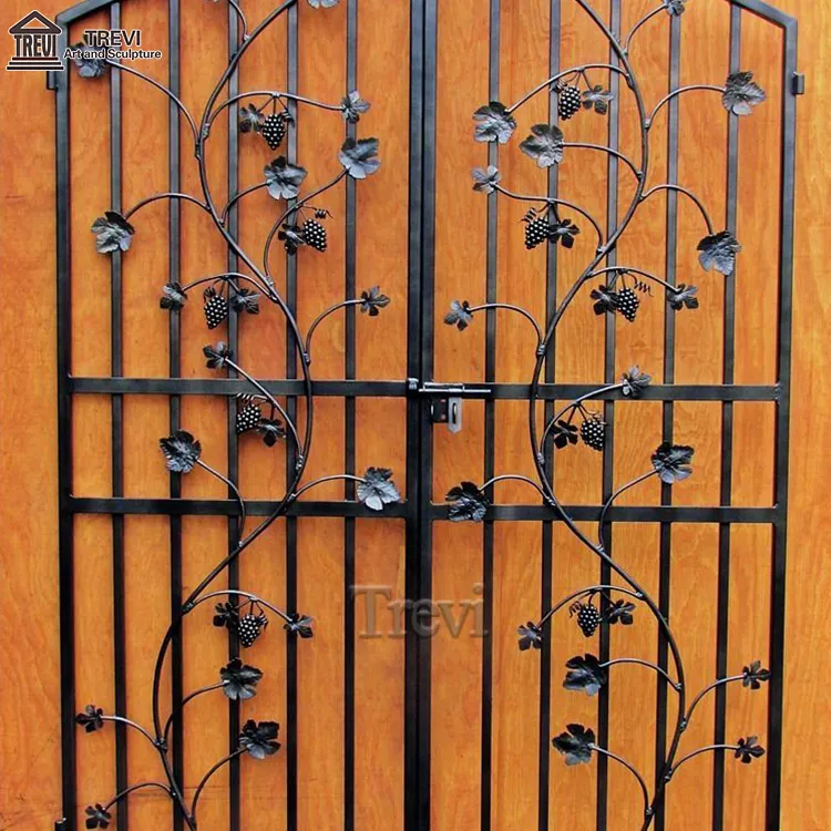 Metal Security Decorative Design Wrought Iron Gate With Grape Garden Gate Iron Fence