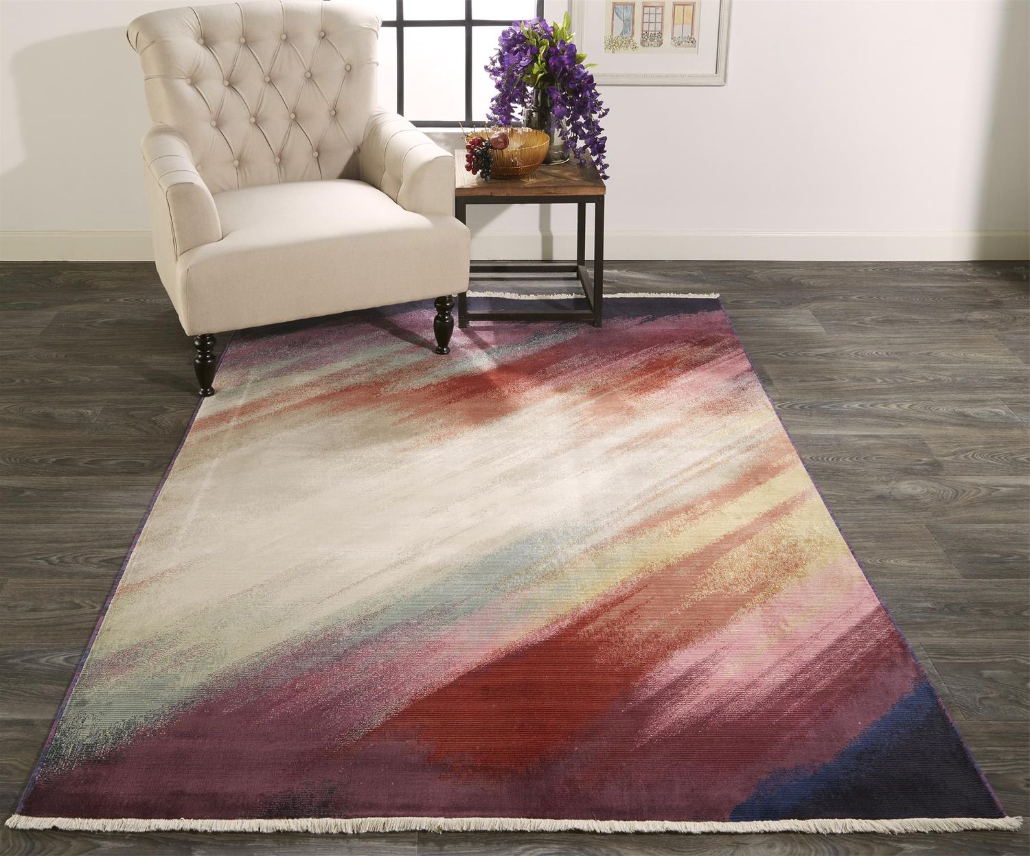 Tessina Purple and Red Rug by BD Fine