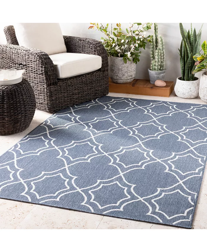 Surya Alfresco ALF-9650 Charcoal 8'9 x 12'9 Area Rug Indoor Outdoor