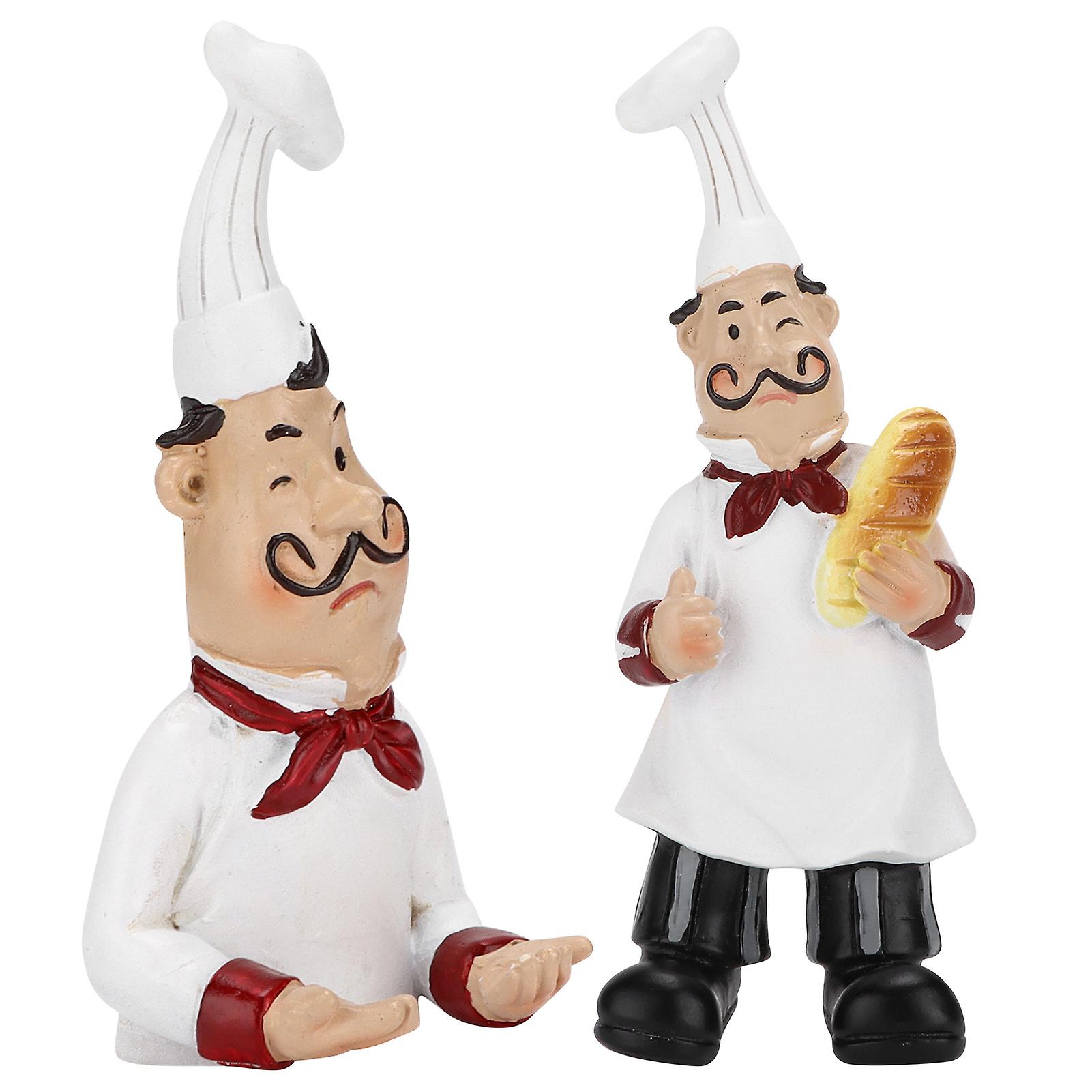 2pcs Wall Hooks Adhesive Chef Figurines Wall Mount Kitchen Appliances Hanger For Decoration Hanging Gift