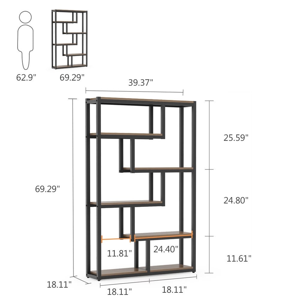 Bookshelf  Modern Etagere Bookcase  Storage and Display Shelves