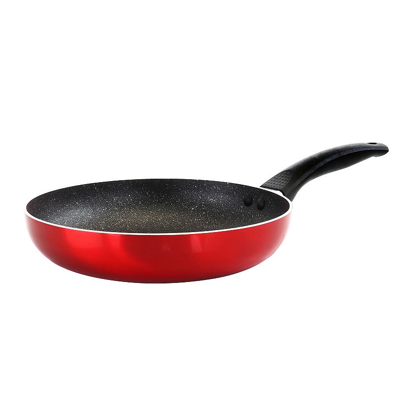 Oster Cocina Merrion 9.5 Inch Aluminum Frying Pan in Red with Bakelite Handle