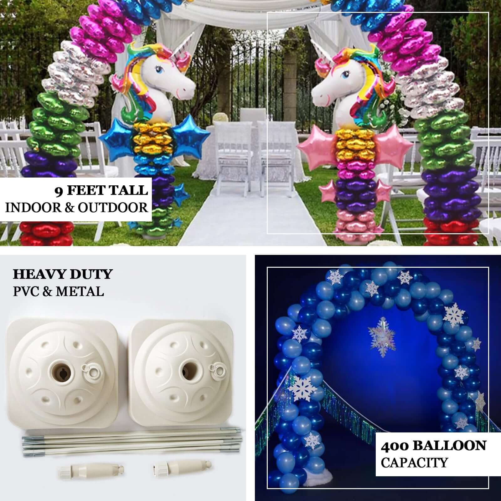 Heavy Duty DIY Balloon Arch Stand Kit, Holds Up To 400 Balloons 19ft