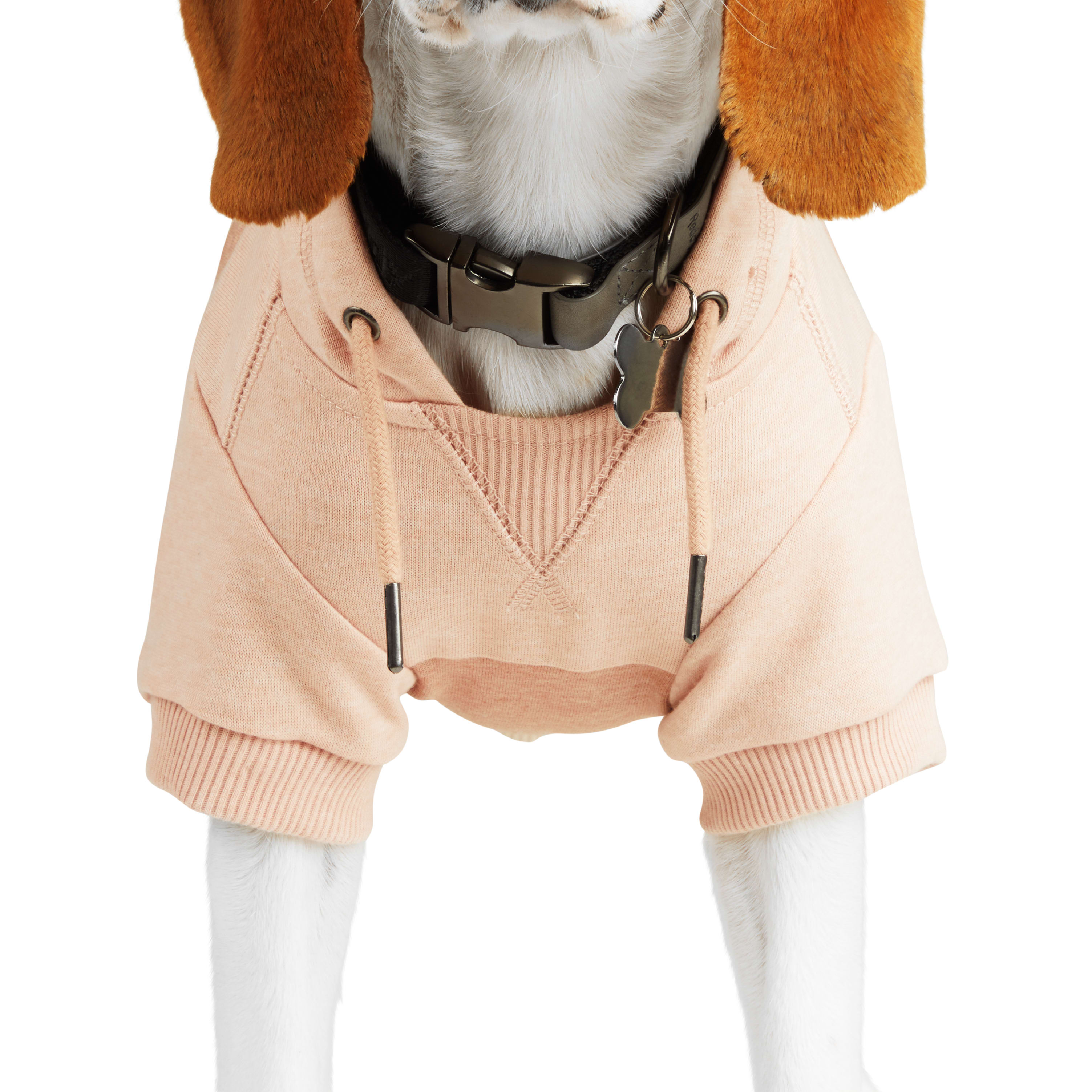 Reddy Pink/Taupe Colorblock Dog Hoodie， Small