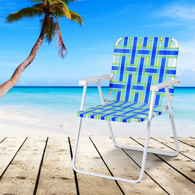 6-Pack Folding Beach Chairs, Fade Resistant Webbing Design, Portable Camping Chair, Foldable Patio Chair, Outdoor Lawn Chair