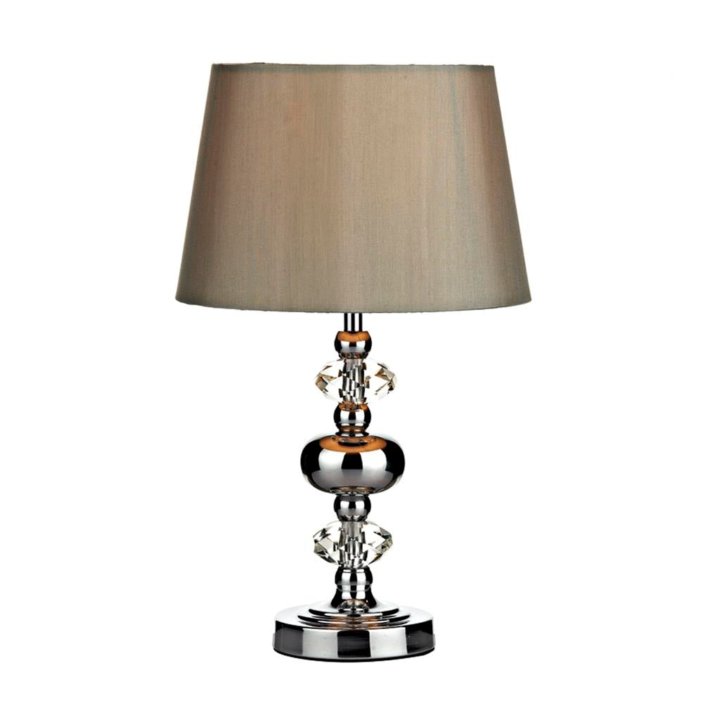 DAR EDI4150 Edith Polished Chrome Vintage Touch Table Lamp with Silver Shade