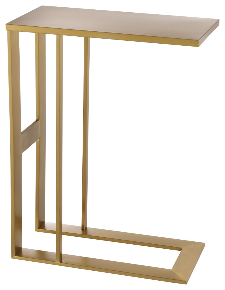 Brass C Shaped Side Table  Eichholtz Pierre   Contemporary   Side Tables And End Tables   by Oroa   Distinctive Furniture  Houzz