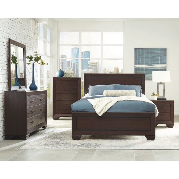 Oatfield Dark Cocoa 2-piece Panel Bedroom Set with Chest - - 35181629