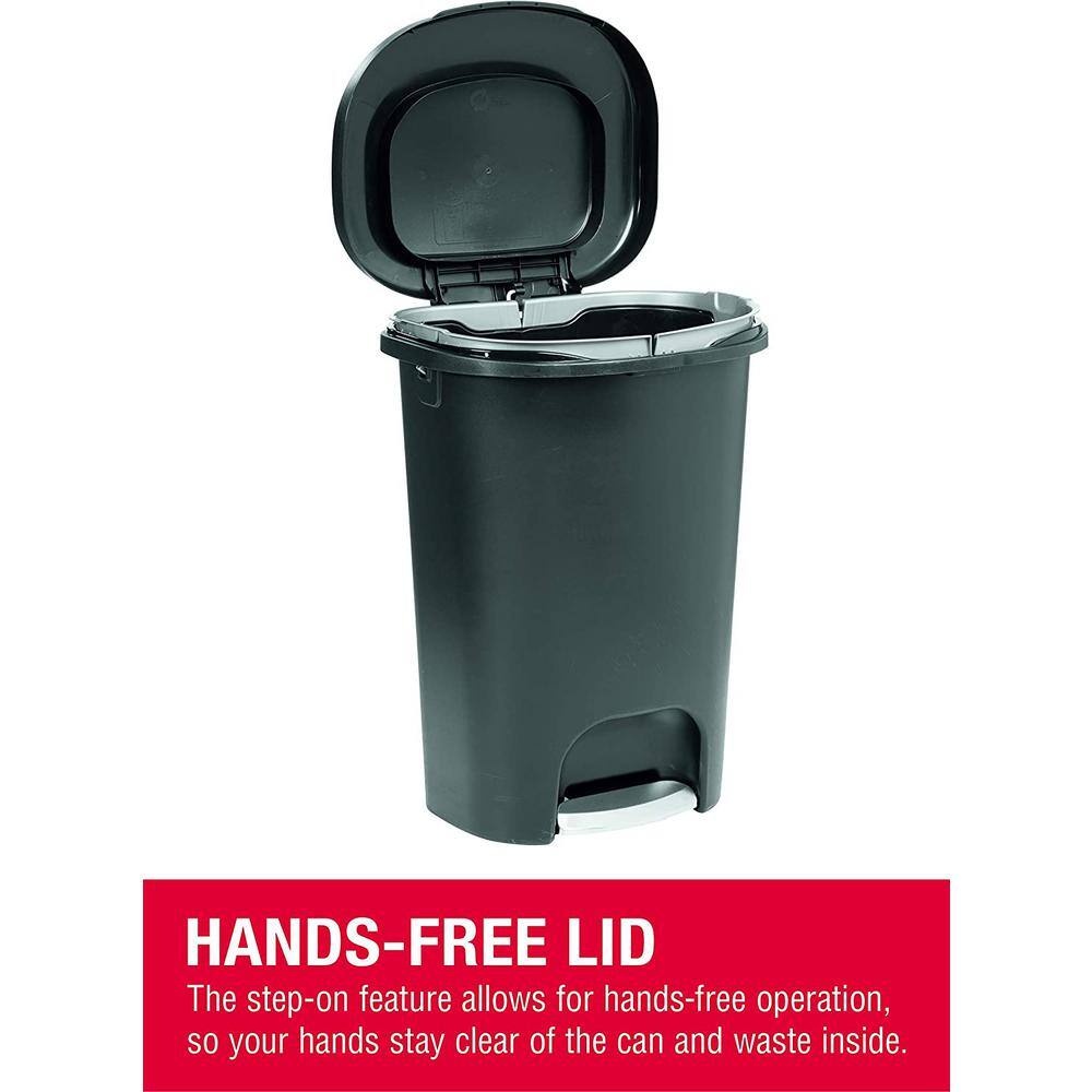 Rubbermaid 13 Gal. Black Step-On Trash Can 2007867