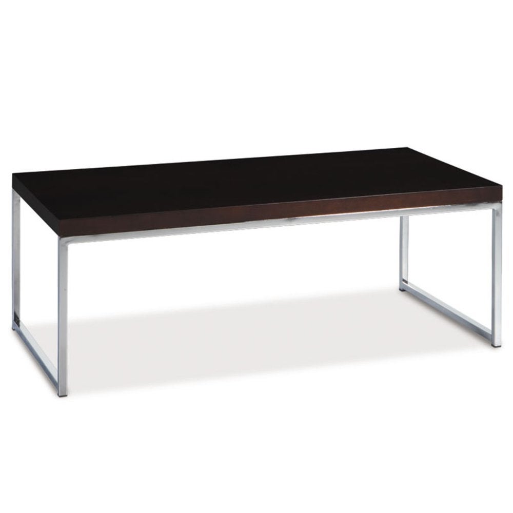 Wall Street Coffee Table. Chrome/White Finish