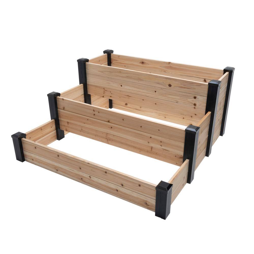 Outdoor Essentials Haven 4 ft. x 4 ft. Cedar Tiered Garden Bed 22 in. H 488319