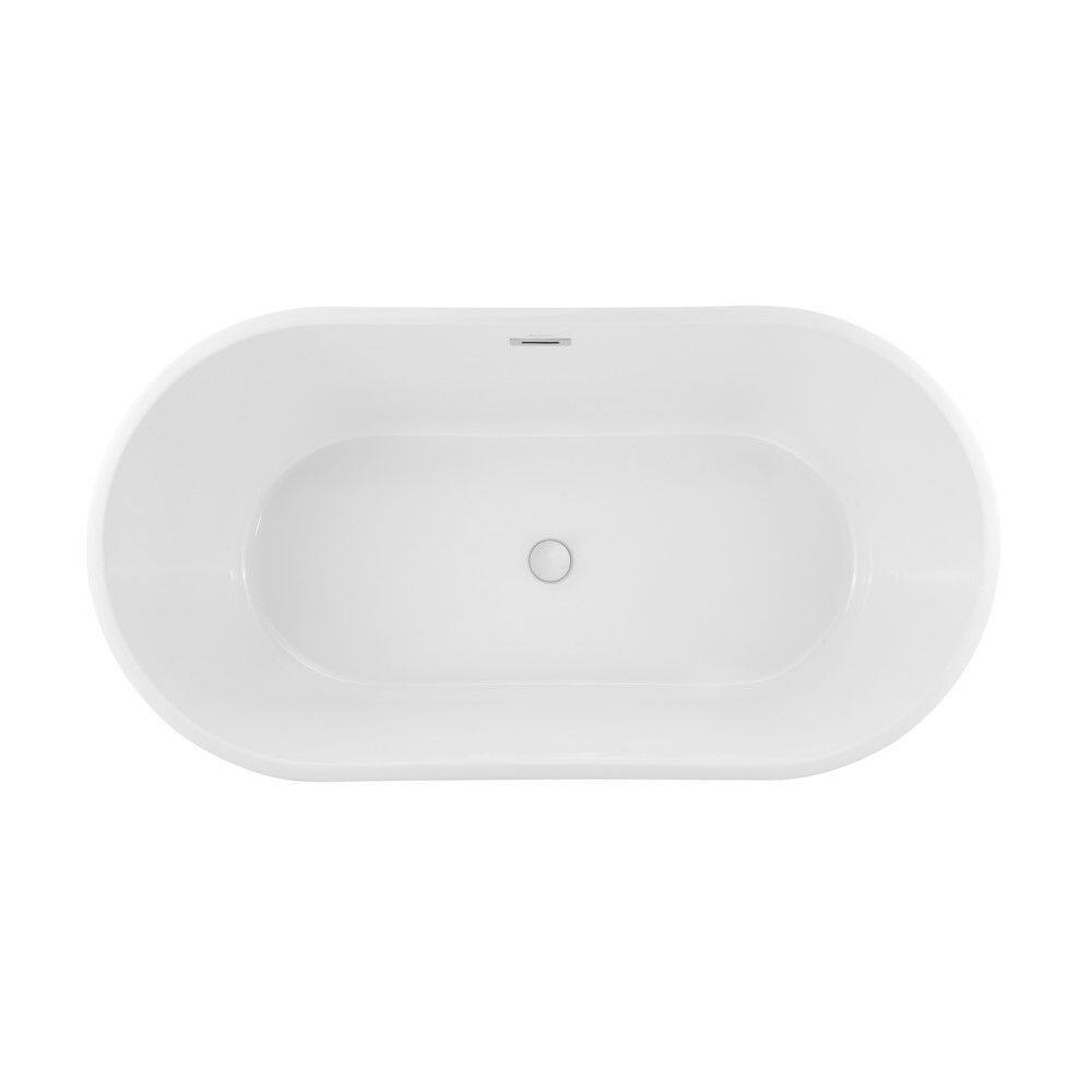 Swiss Madison Claire 60 in. Ceramic Flatbottom Freestanding Bathtub in White SM-FB590