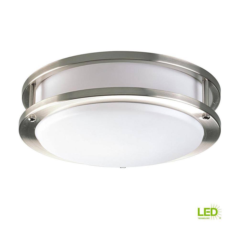 Progress Lighting 10.38 in. CTC COMM Collection 20 -Watt Brushed Nickel Integrated LED Flush Mount P7249-0930K9