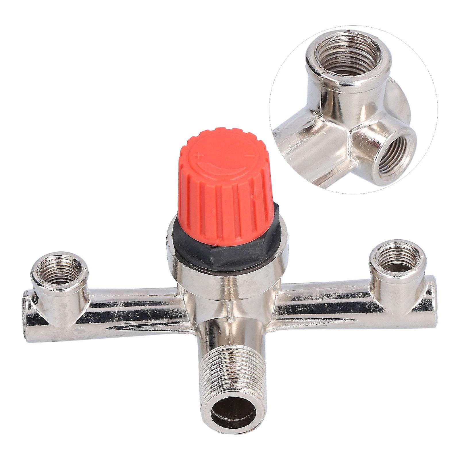 Air Compressor Switch Tube Double Outlet Metal Valve Nonadjustable Fitting Accessory