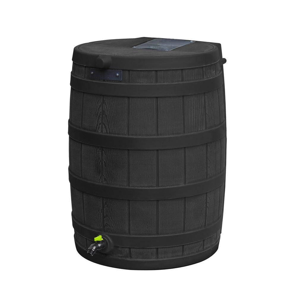 Good Ideas Rain Wizard Eco 50 Gal. Rain Barrel 100% Recycled Material GI-REC-RW50-BLK