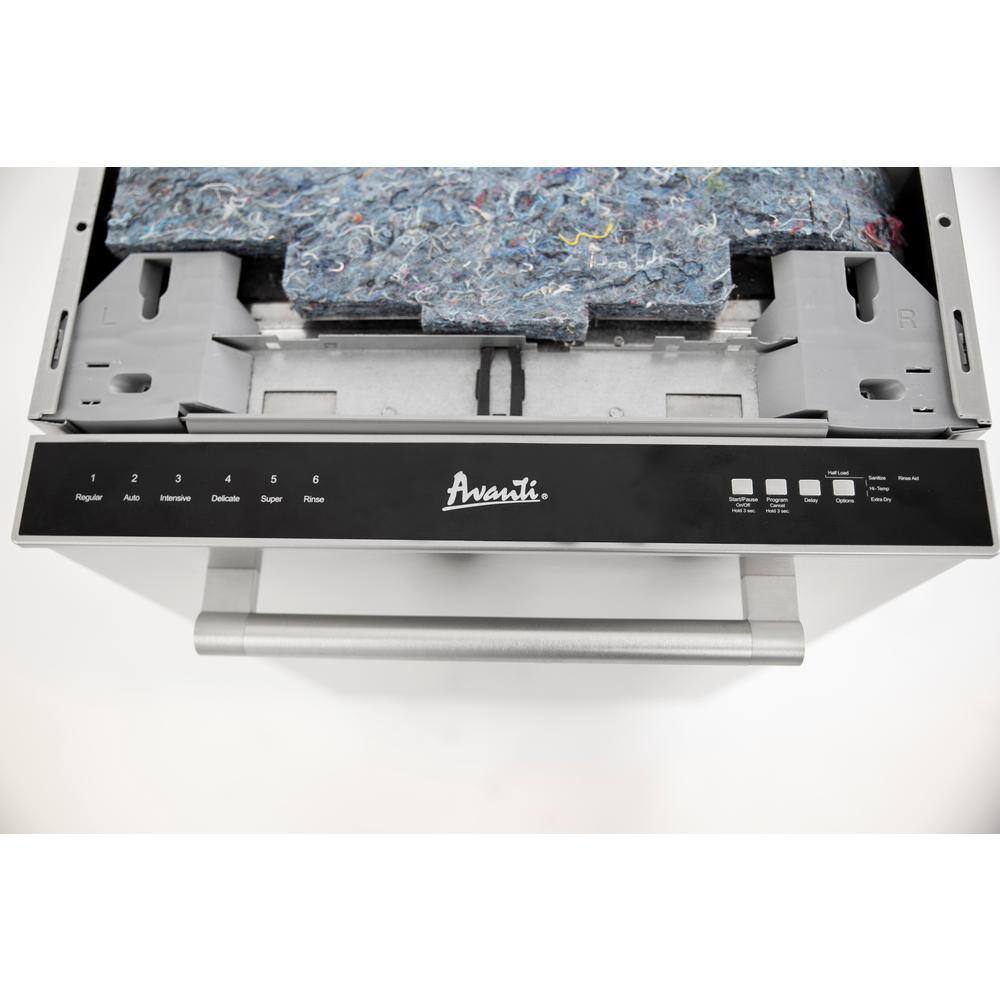 Avanti 18 in. Stainless Steel Built-In Dishwasher DWT18V3S