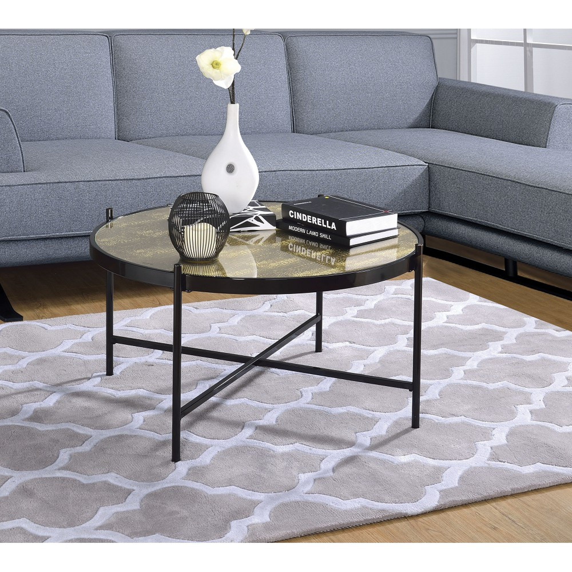 ACME Furniture Bage Ii Coffee Table in Black & Glass