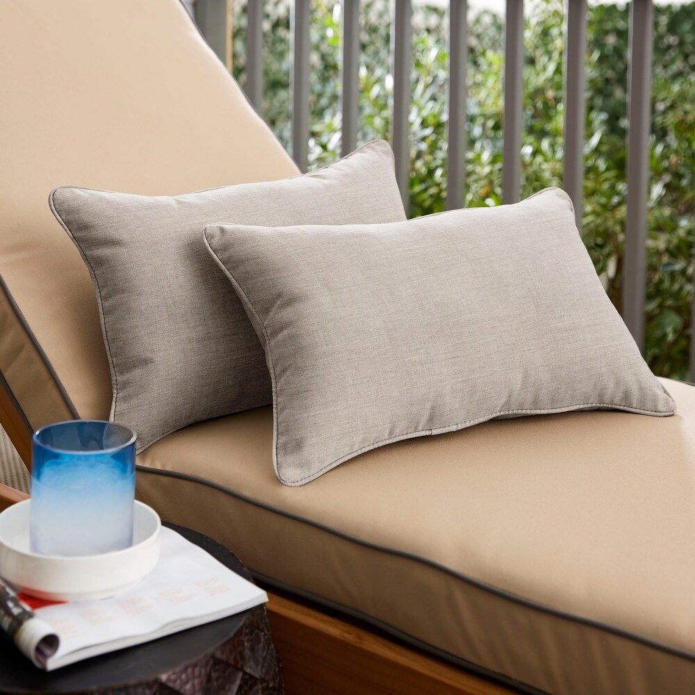 Sunbrella Cast Silver Corded Indoor/ Outdoor Pillows (Set of 2)