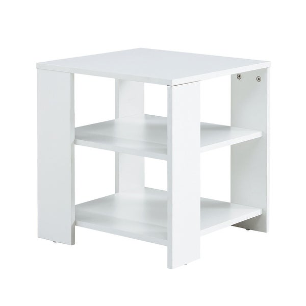 Square side table，simple style design，3-tier end table