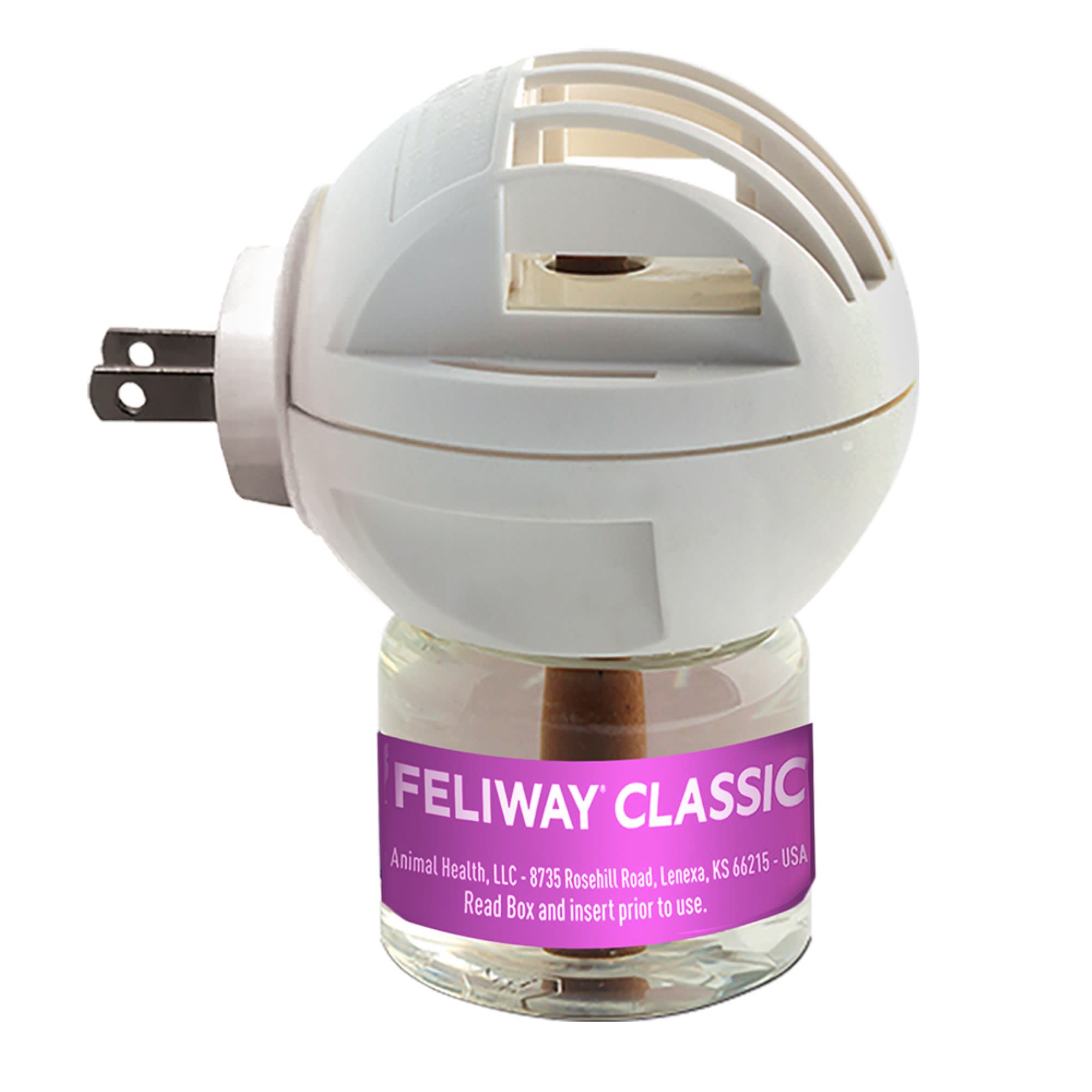 Feliway Classic 30 Day Starter Kit Plug-In Diffuser  Refill for Cats， 48 ml.