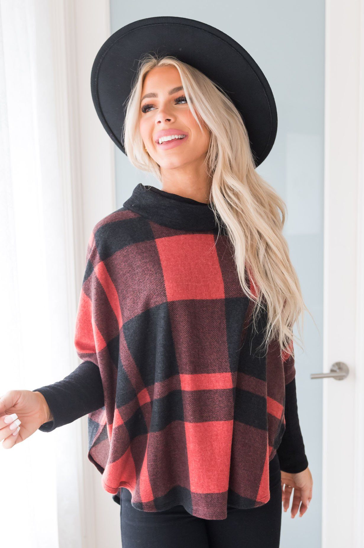 Cozy Up Modest Poncho Sweater