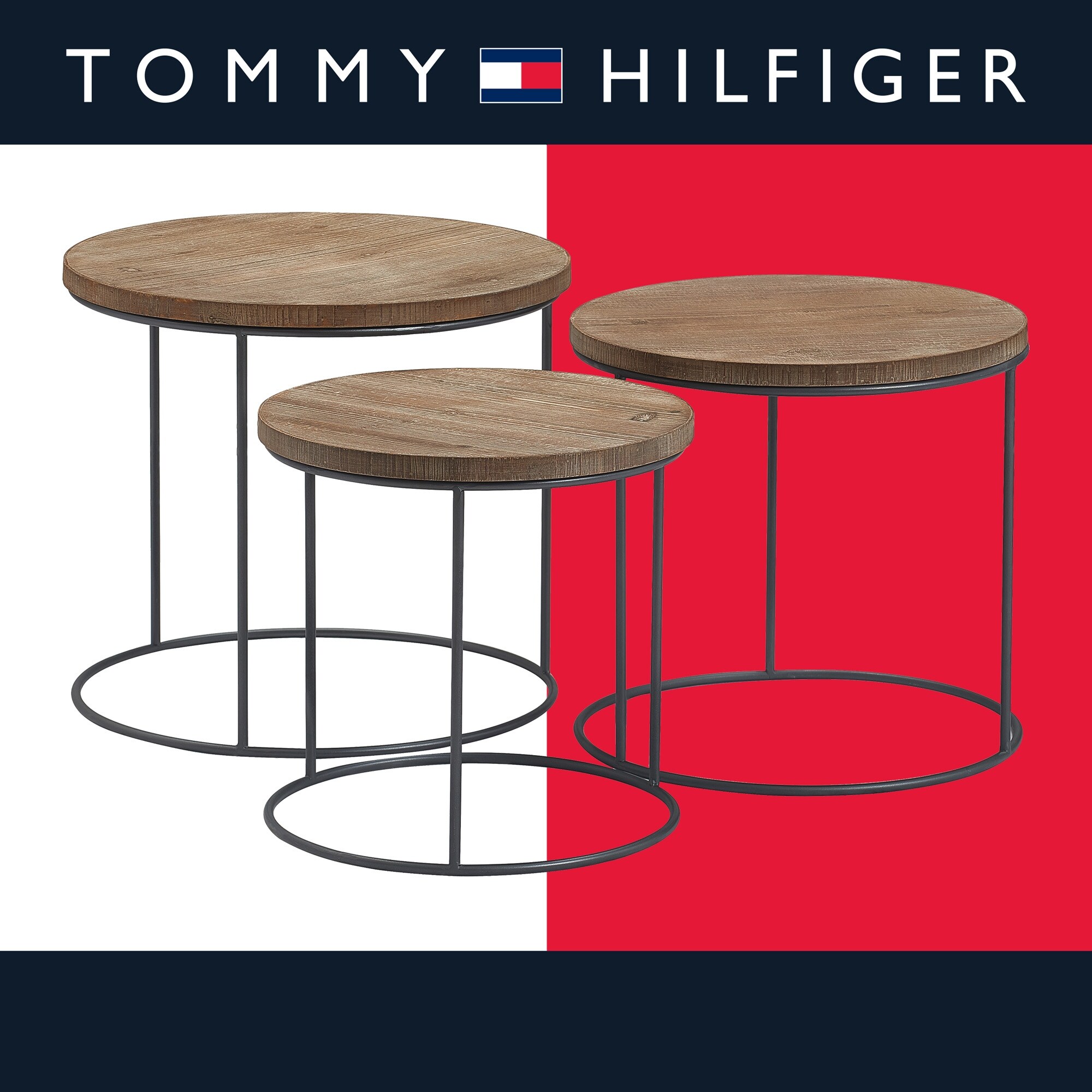 Tommy Hilfiger Berkshire Nesting Side Tables， Set of 3