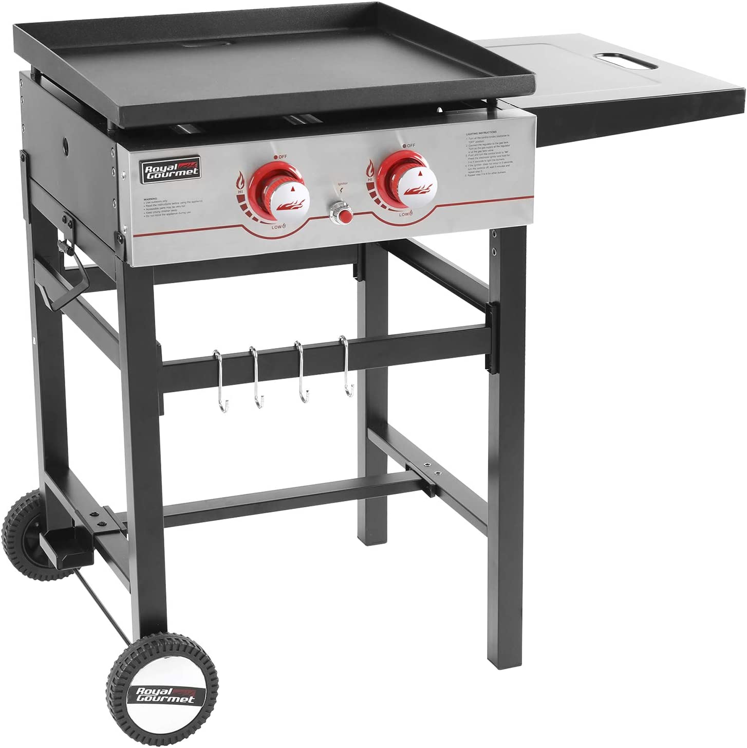 Royal Gourmet Regal GB2000 2-Burner Propane Gas Grill Griddle， 22'' L， Black