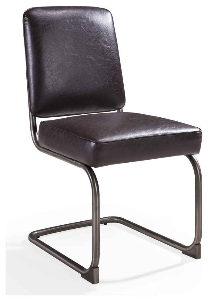 Savi Modern Set of 2 Chair in Chocolate with Metal   Industrial   Dining Chairs   by AMOC  Houzz