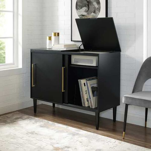 Everett Matte Black Media Console