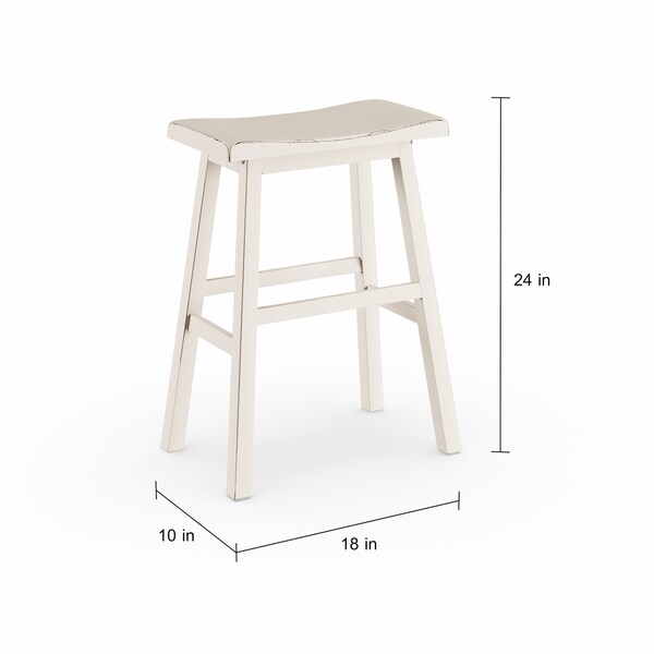 The Gray Barn Sennybridge Sea White Non-Swivel Counter Stool - 18