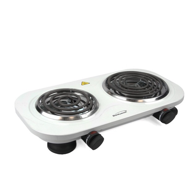 Brentwood Electric 1500w Double Burner In White