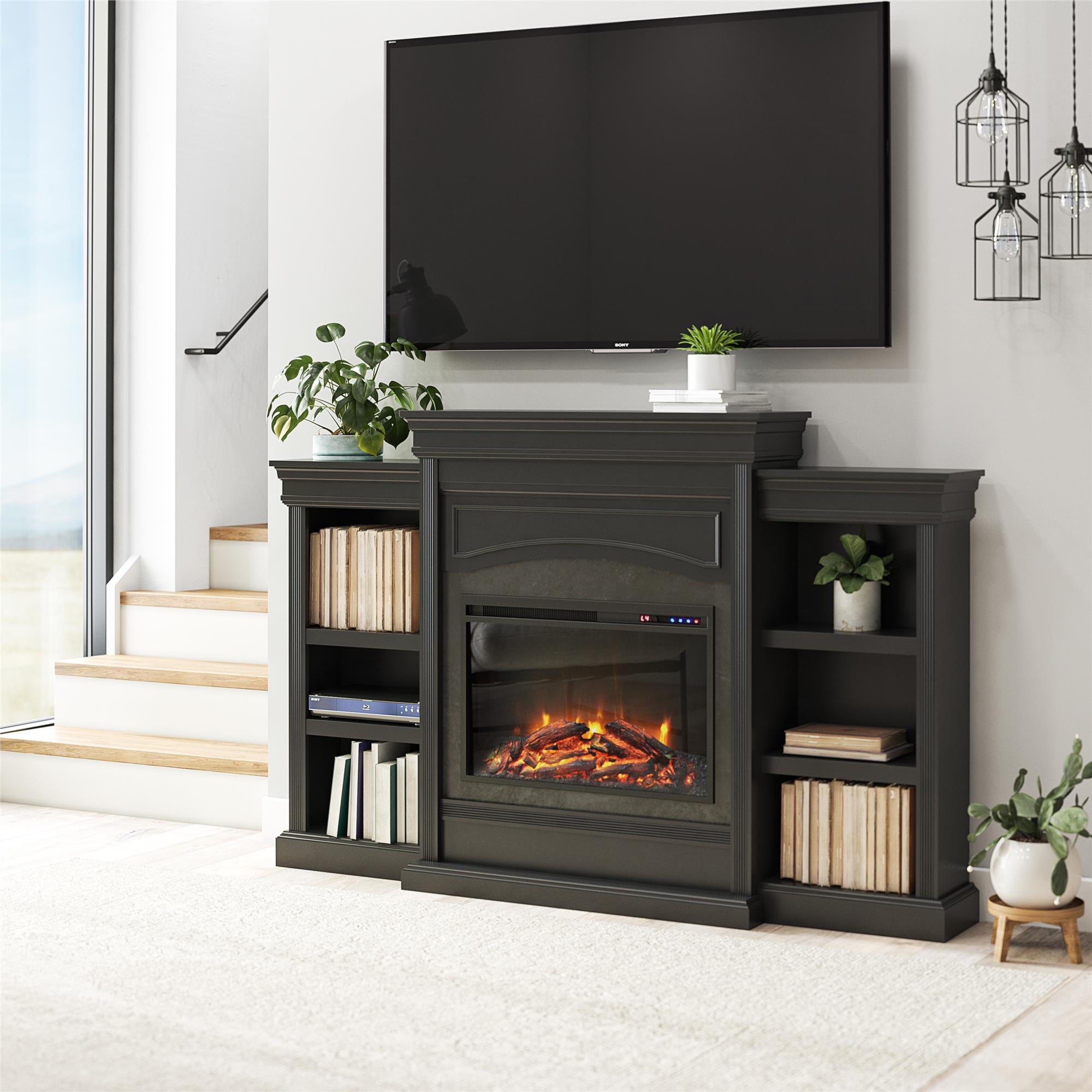 Ameriwood Home Lamont Mantel Fireplace, Black