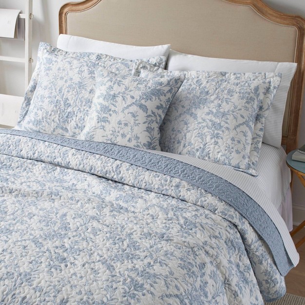 Laura Ashley Amberley Quilt Bedding Set Blue