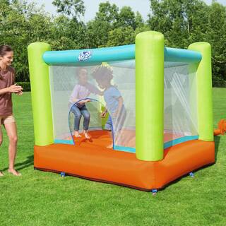 Bestway Jump And Soar Multicolor PVC Outdoor Indoor Inflatable Bounce House with Air Pump  Bag 53395E-BW