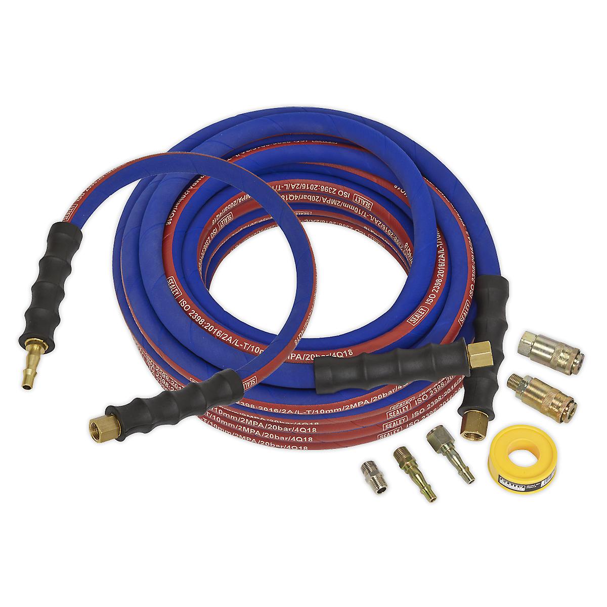 Sealey Ahk02 Air Hose Kit Heavy-Duty 15Mtr X 10Mm With Connectors