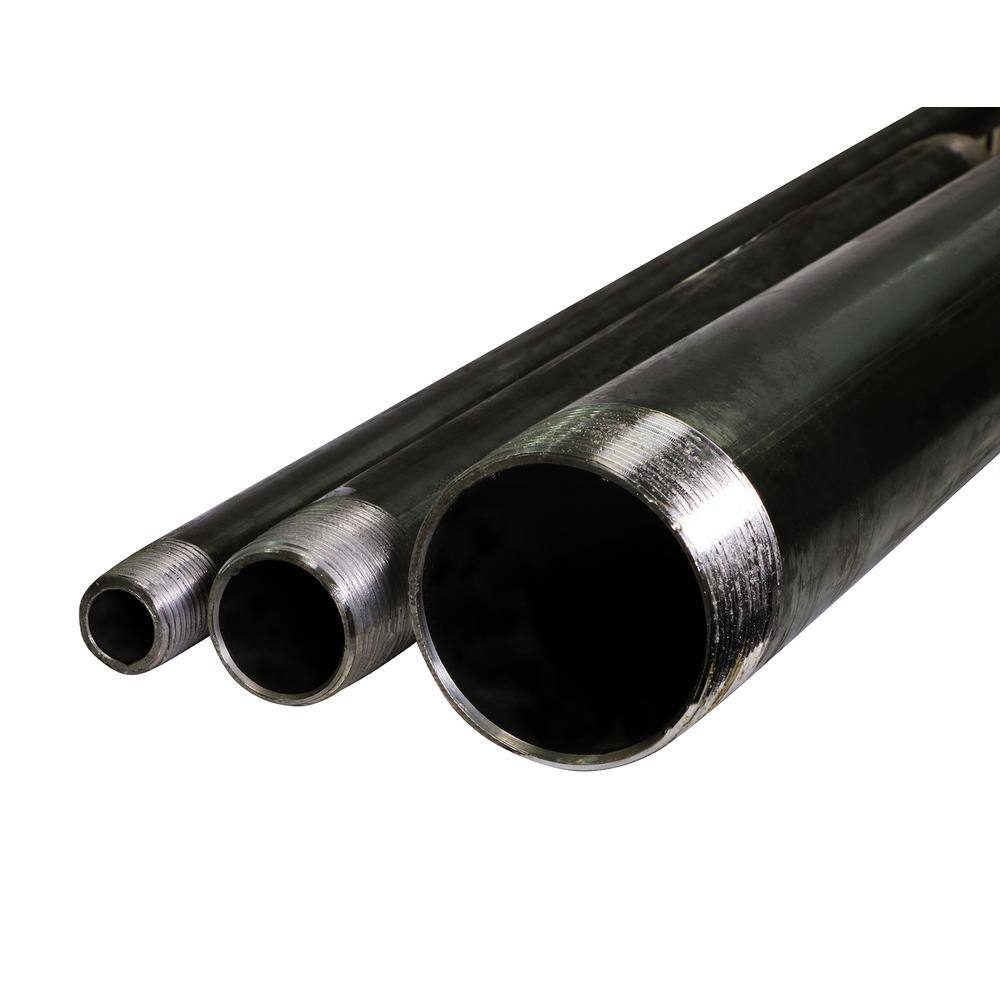 The Plumber's Choice 1-12 in. x 6 ft. Black Steel Pipe (5-Pack) 1572PBL-N-5